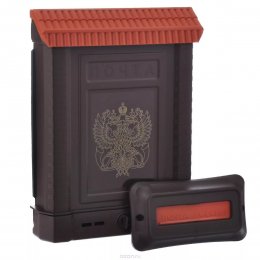 Ящик почтовый ПРЕМИУМ внутренний с накладкой (коричневый, герб)